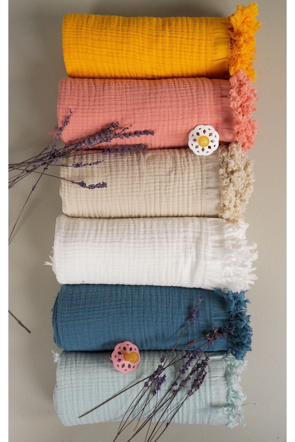 Müslin Bebek & Örtü & Battaniye 4 Katlı %100 Pamuk Organik Oeko-teks Sertifikalı 120x100 Cm / Taş