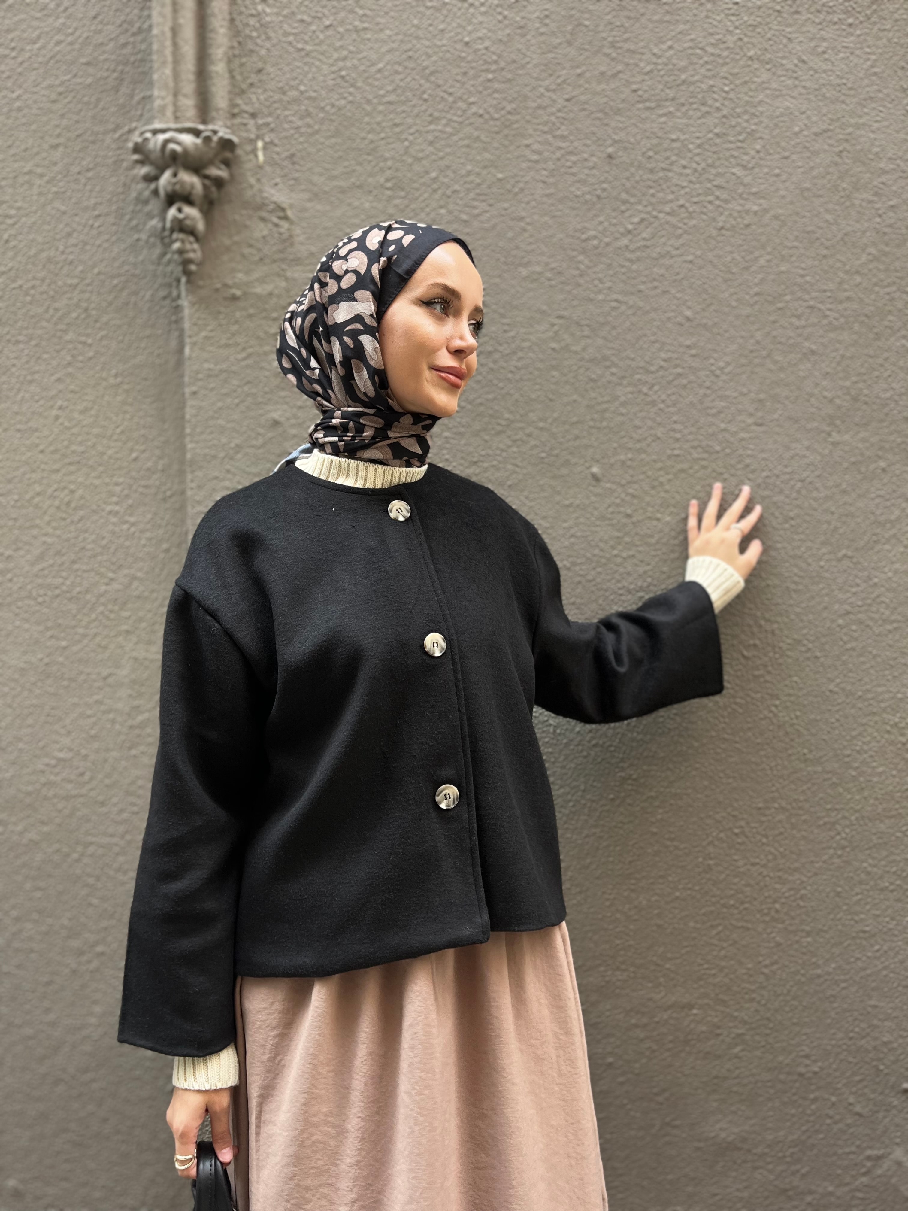 Kaşe Ceket - Siyah