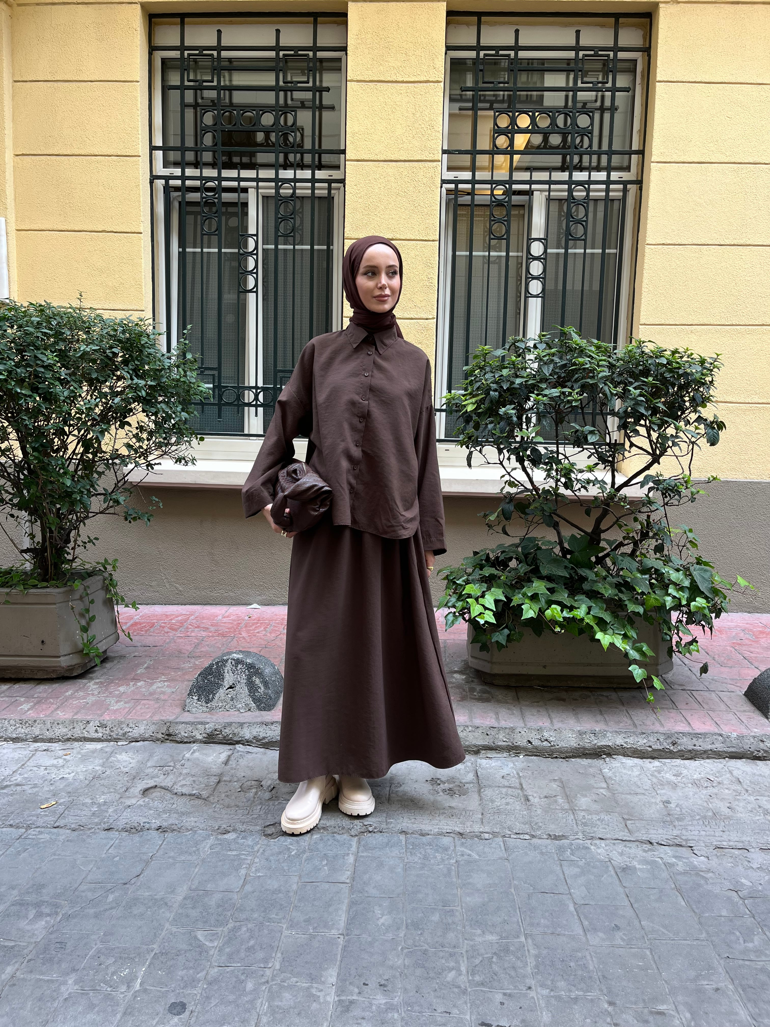 Modal Gömlek Takım - Acı Kahve