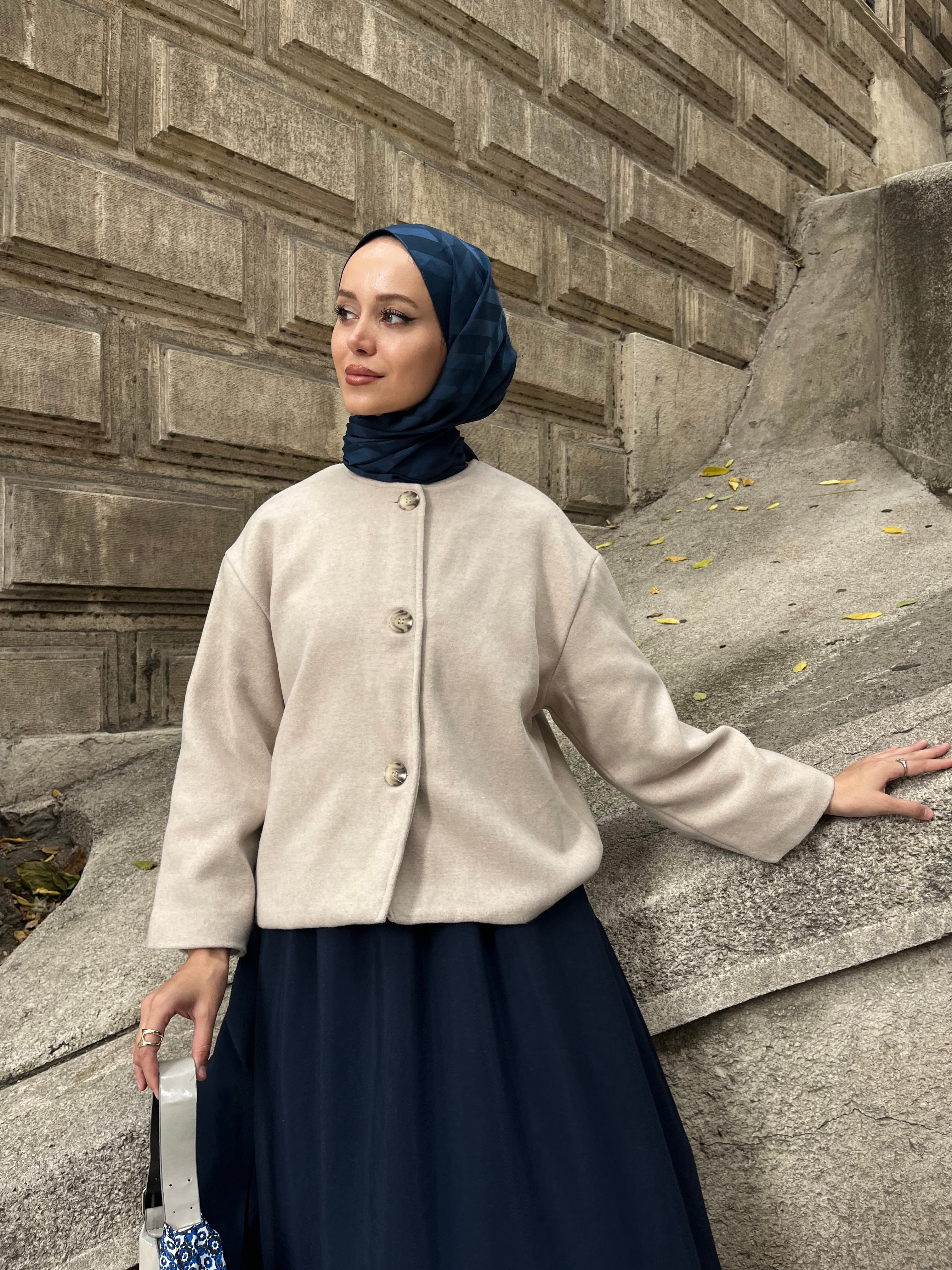 Kaşe Ceket - Taş