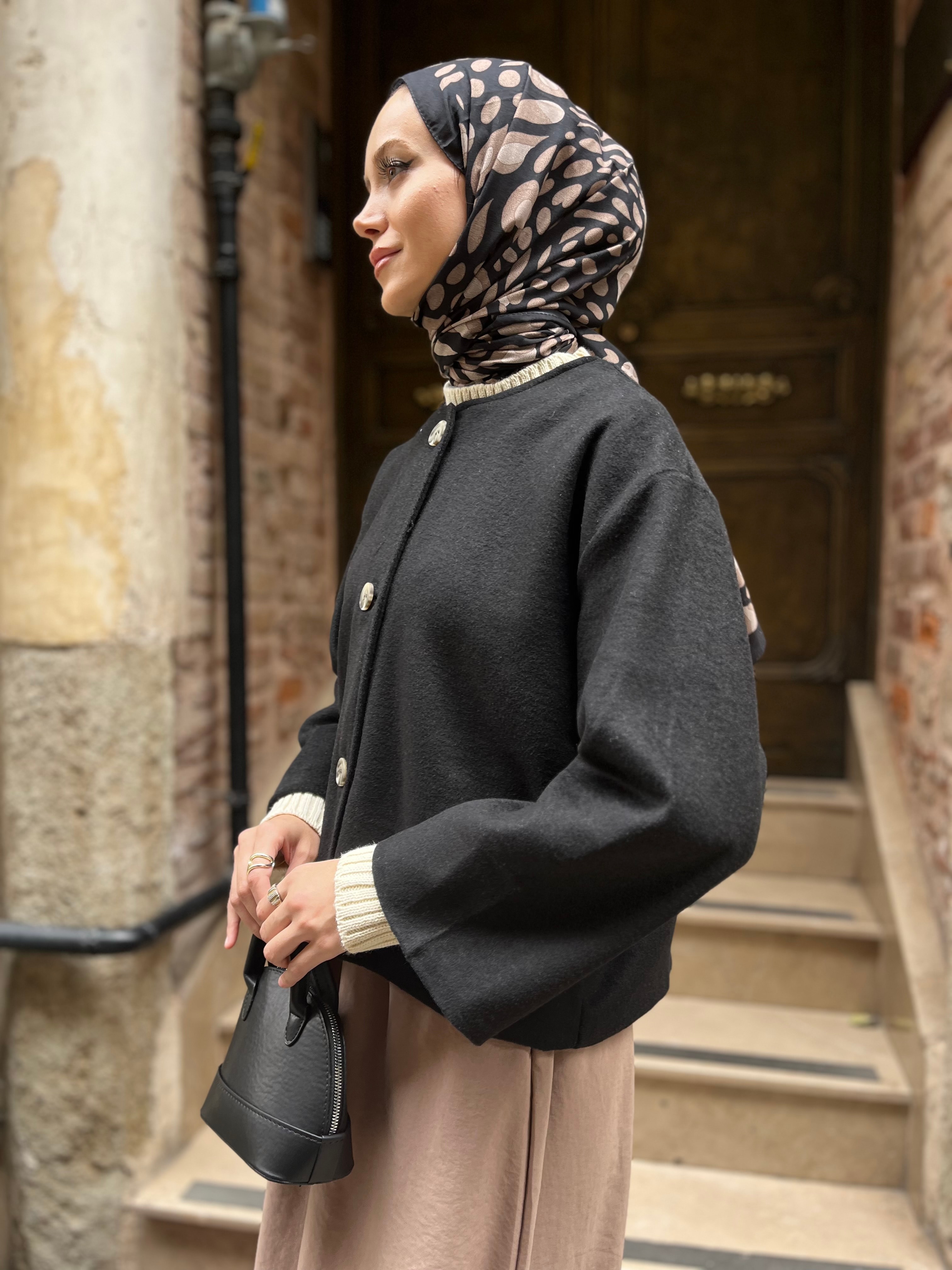 Kaşe Ceket - Siyah