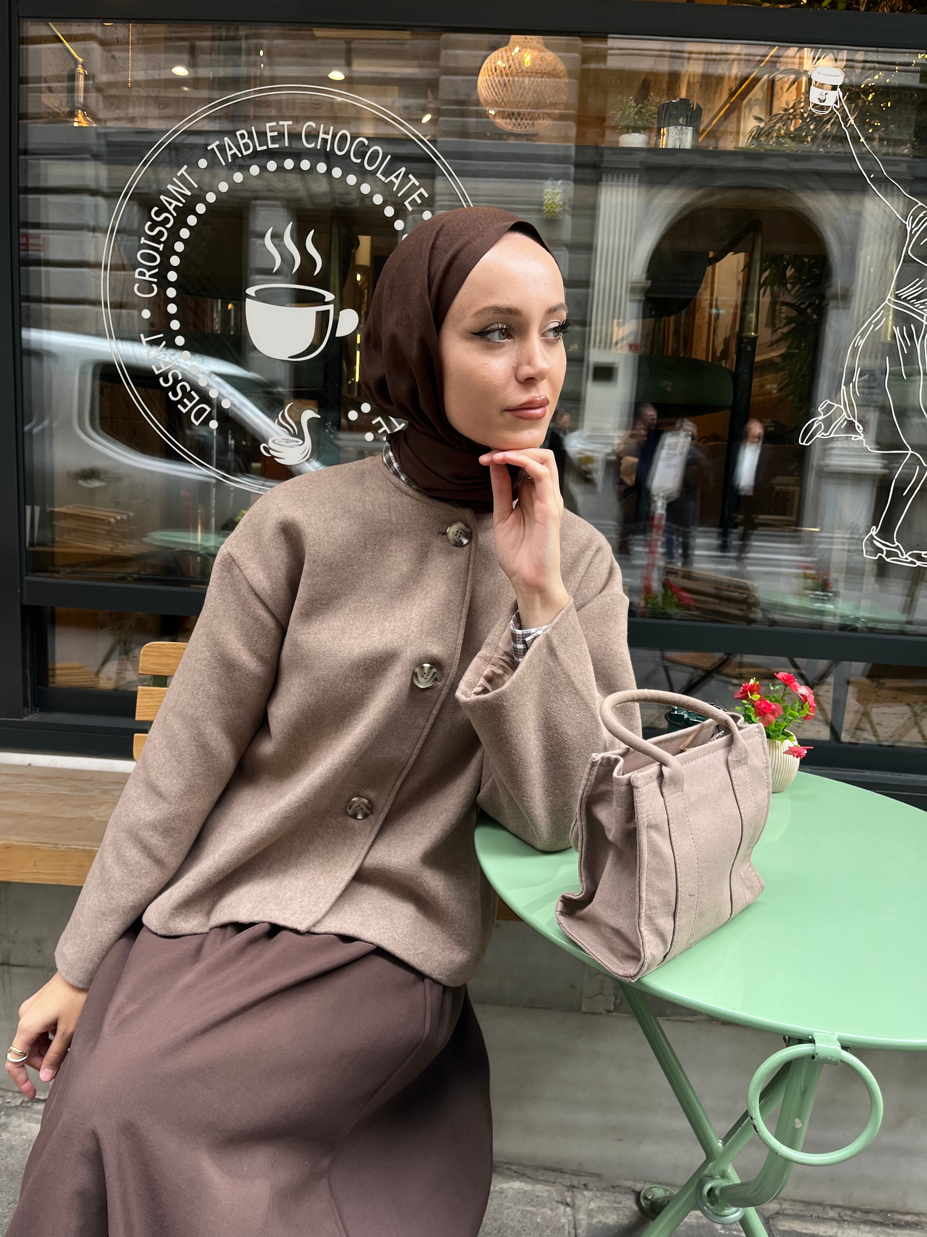 Kaşe Ceket - Vizon