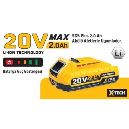 SGS 20 VOLT YEDEK BATARYA (2.0Ah)
