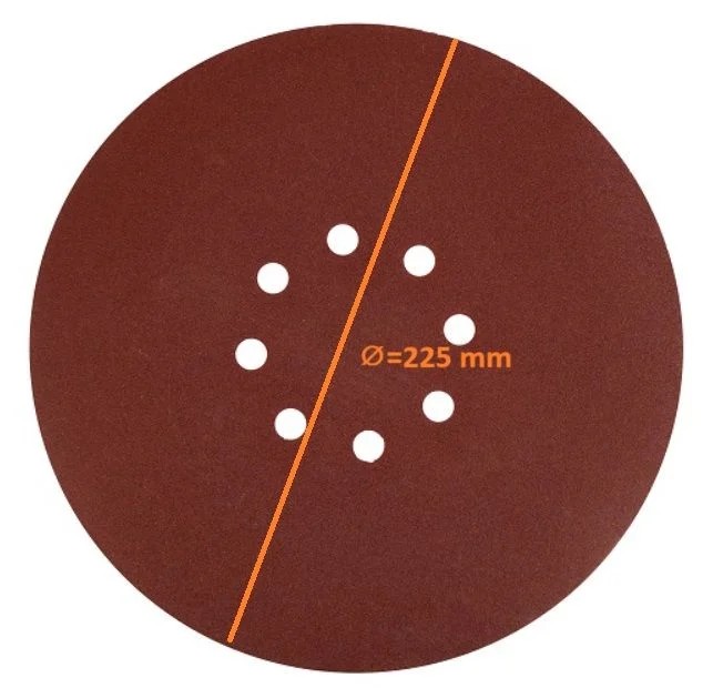 CIRTLI ZIMPARA 8 DELİKLİ  225 MM 120 KUM