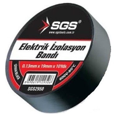 SGS ELEKTRİK İZOLASYON BANDI SİYAH 19MM*10YRD