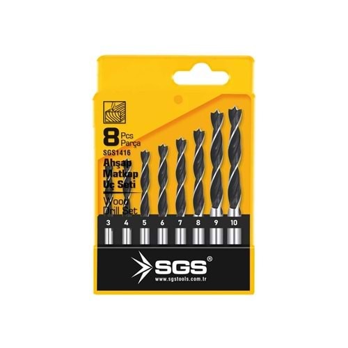 SGS 8 PARÇA AHŞAP MATKAP UCU SETİ