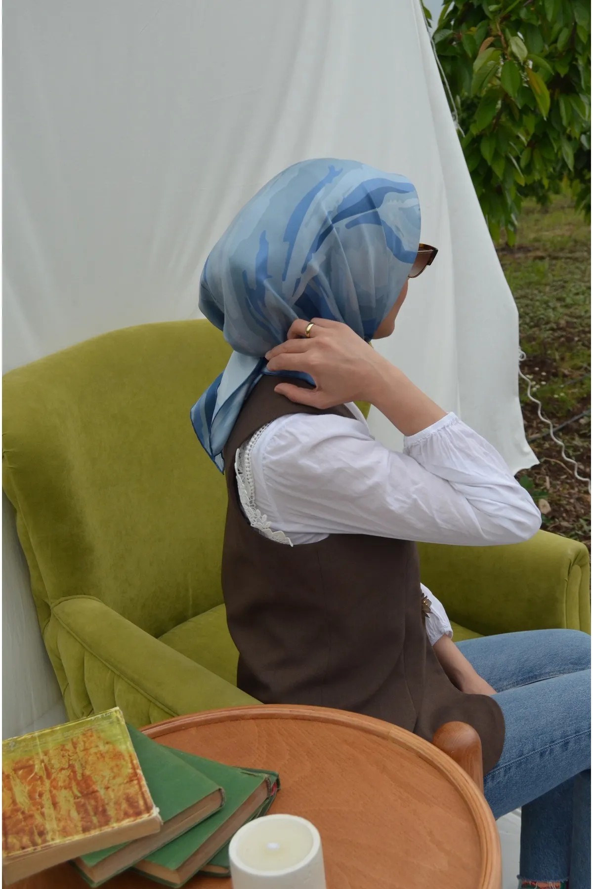 %100 Twill İpek Eşarp