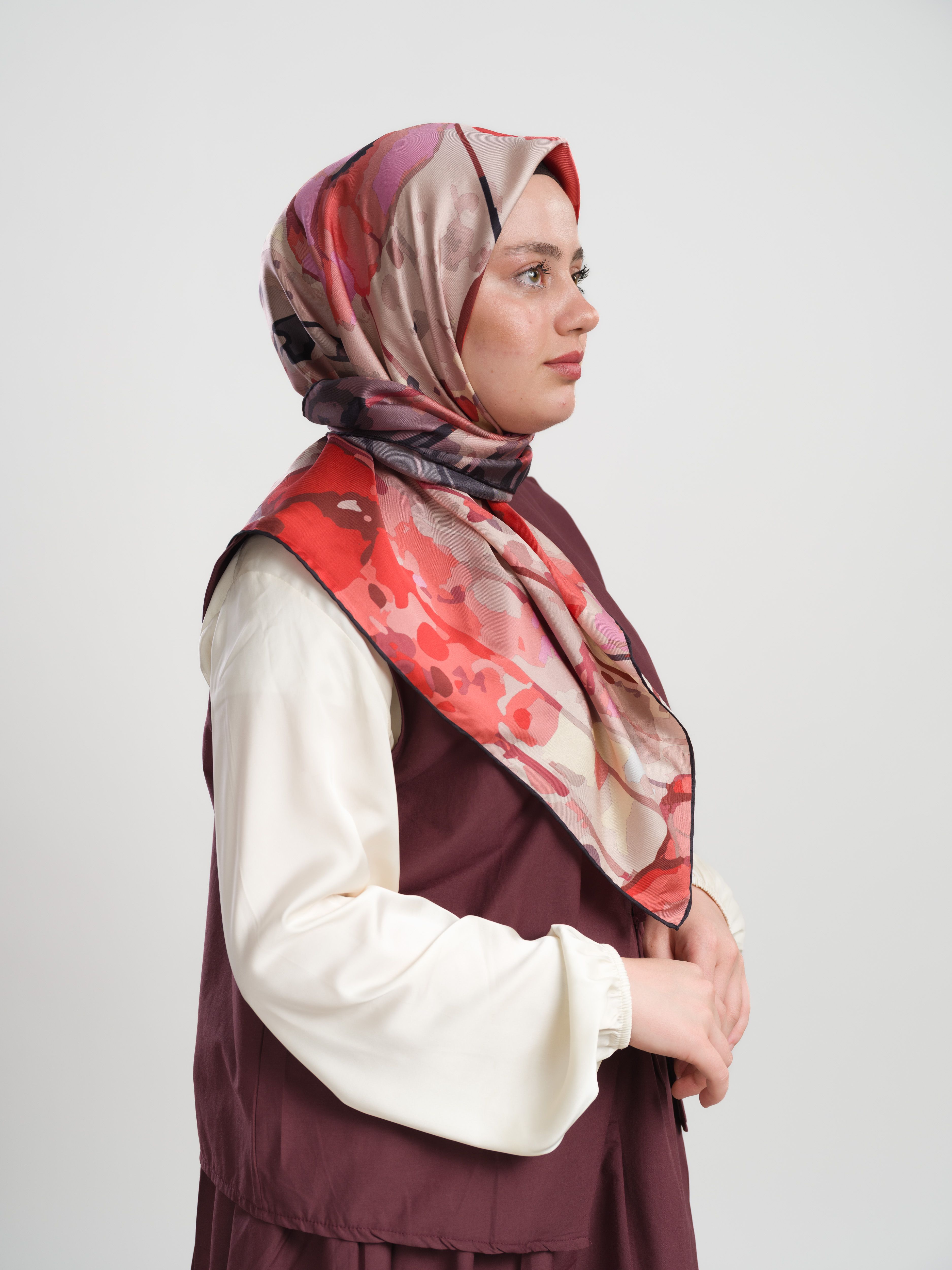 %100 Twill İpek Eşarp