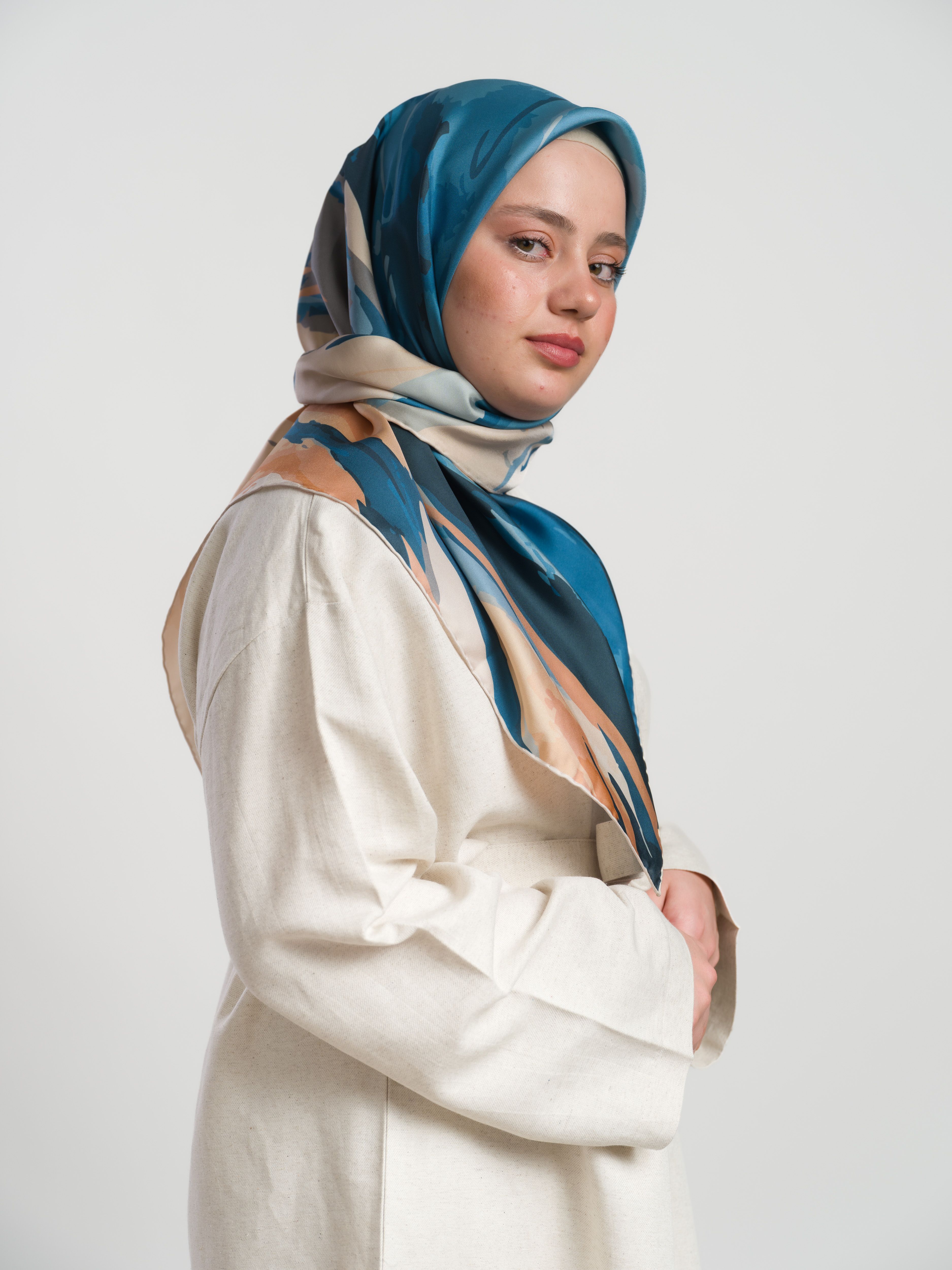 %100 Twill İpek Eşarp