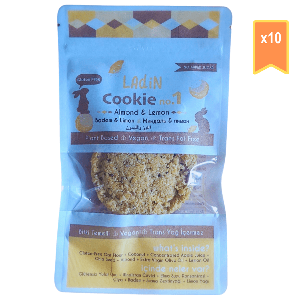 LAdin Glütensiz Cookie No 1 (Badem & Limon) 40 gr / 10lu set