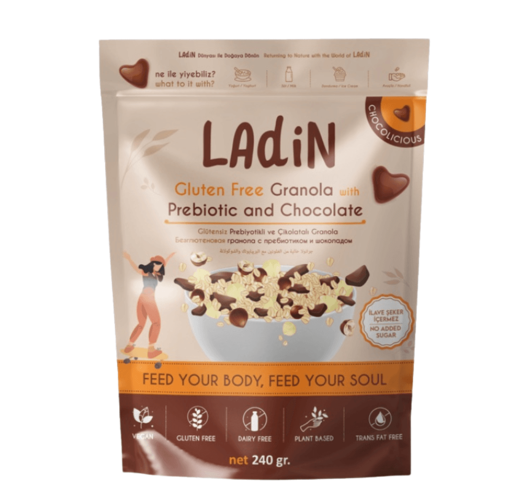 Ladin Glütensiz Prebiyotikli ve Çikolatalı Granola 240 gr