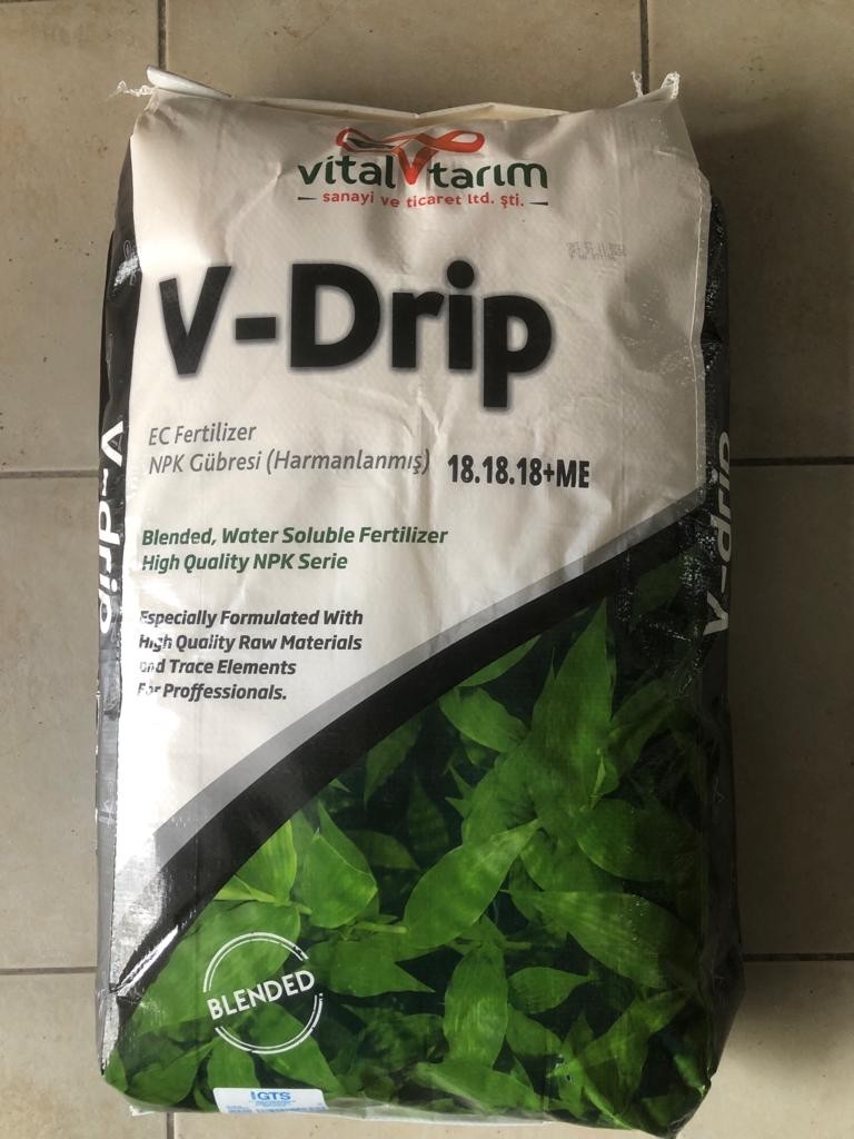 Vital Tarım V-Drip 18-18-18 (18.18.18+ME) NPK Gübre 25kg