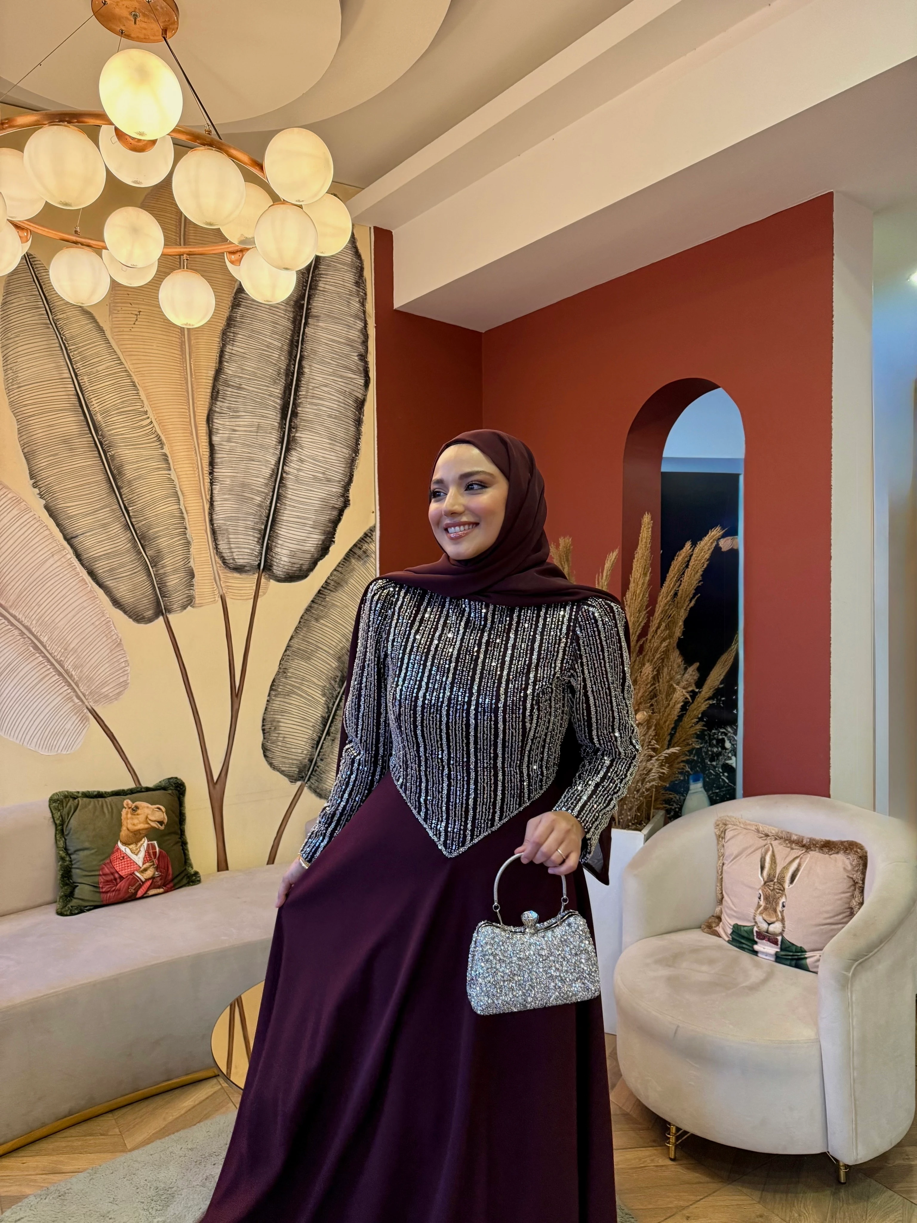 Diamond Elbise / Mürdüm