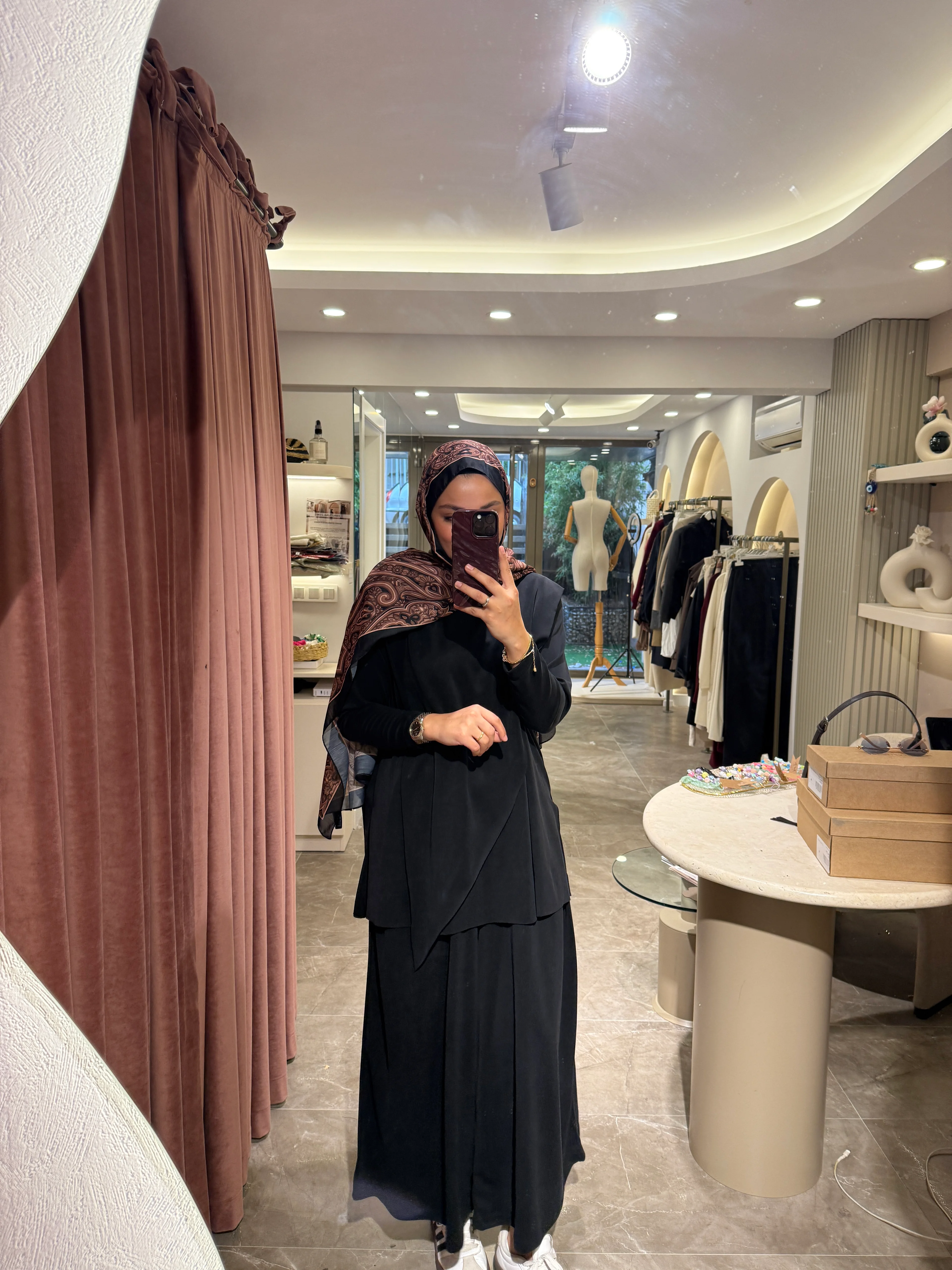 Çapraz Yaka Etek Pantolon Premium Oysho Takım - Siyah