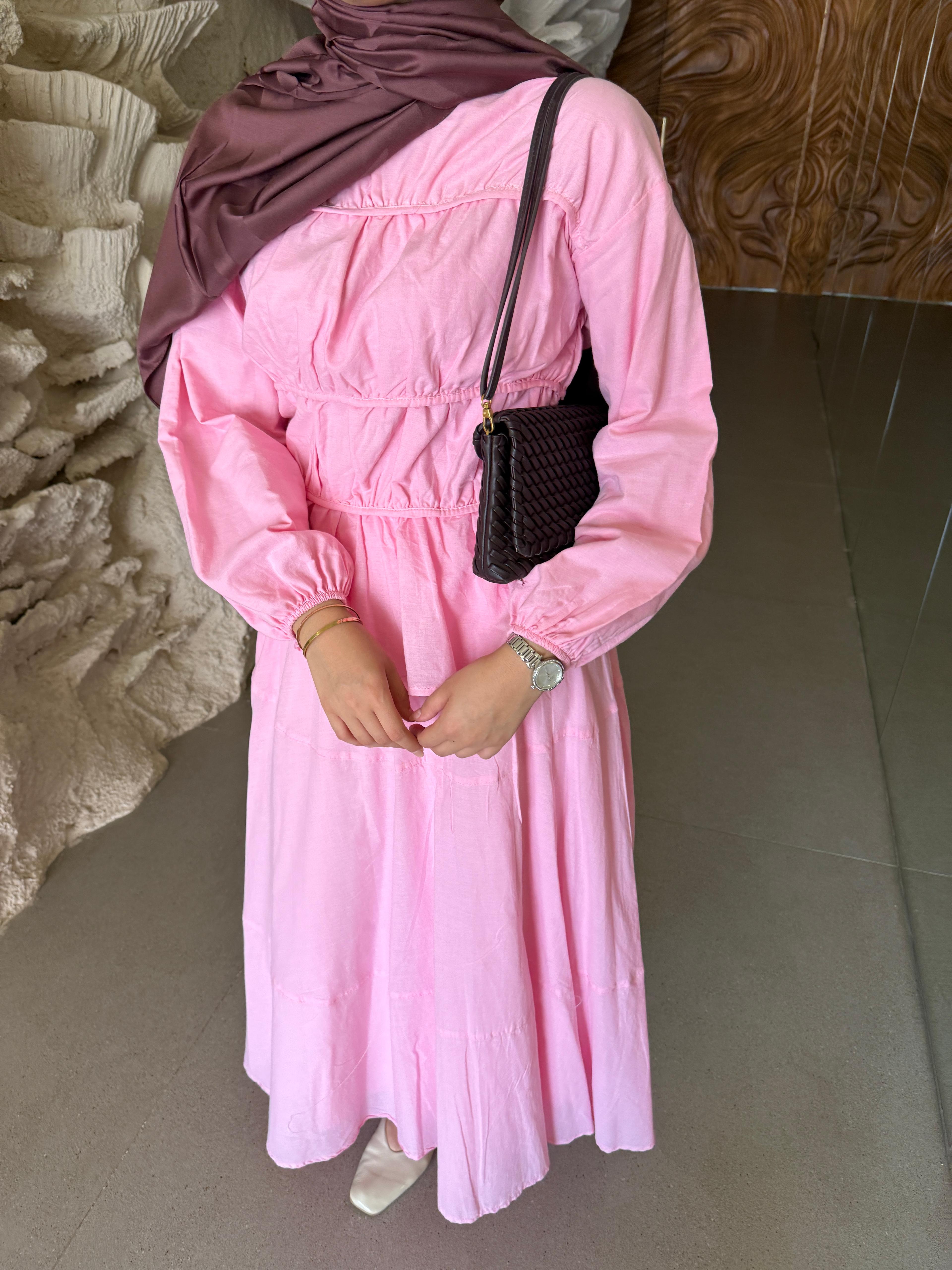 Perla Pembe İkili Etekli Takım 