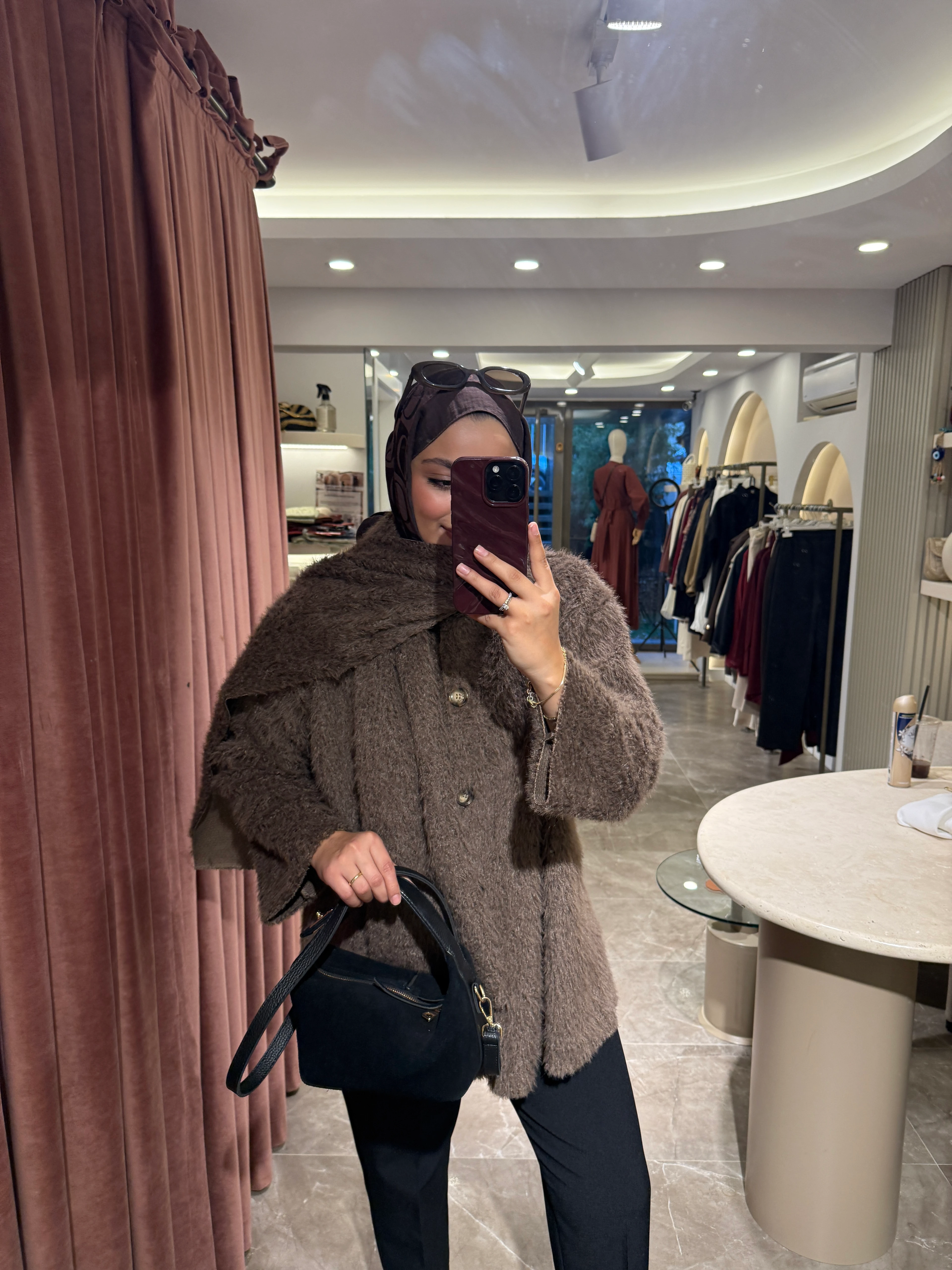 Şal Yaka Yumoş Düğmeli Hırka 