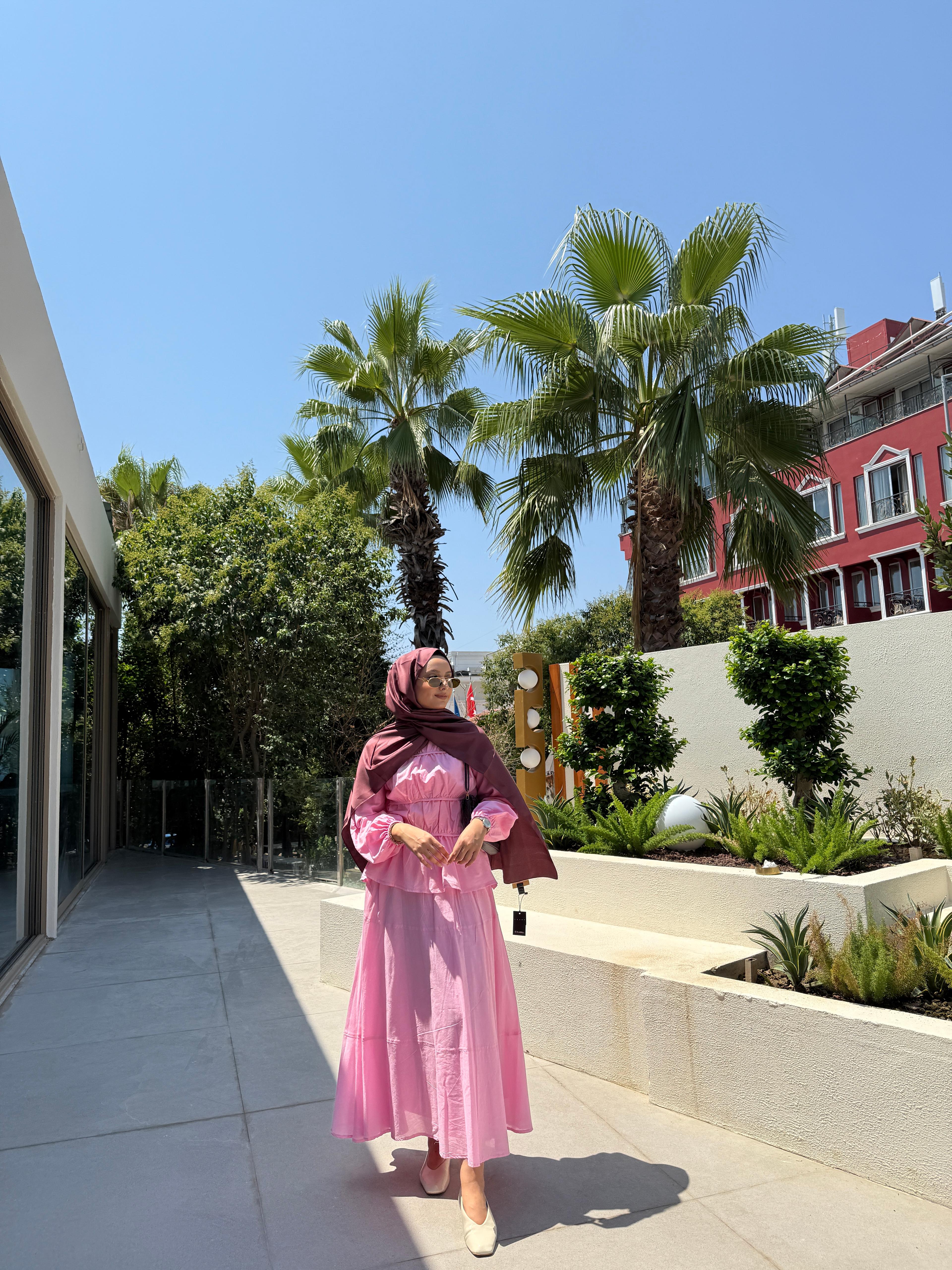 Perla Pembe İkili Etekli Takım 