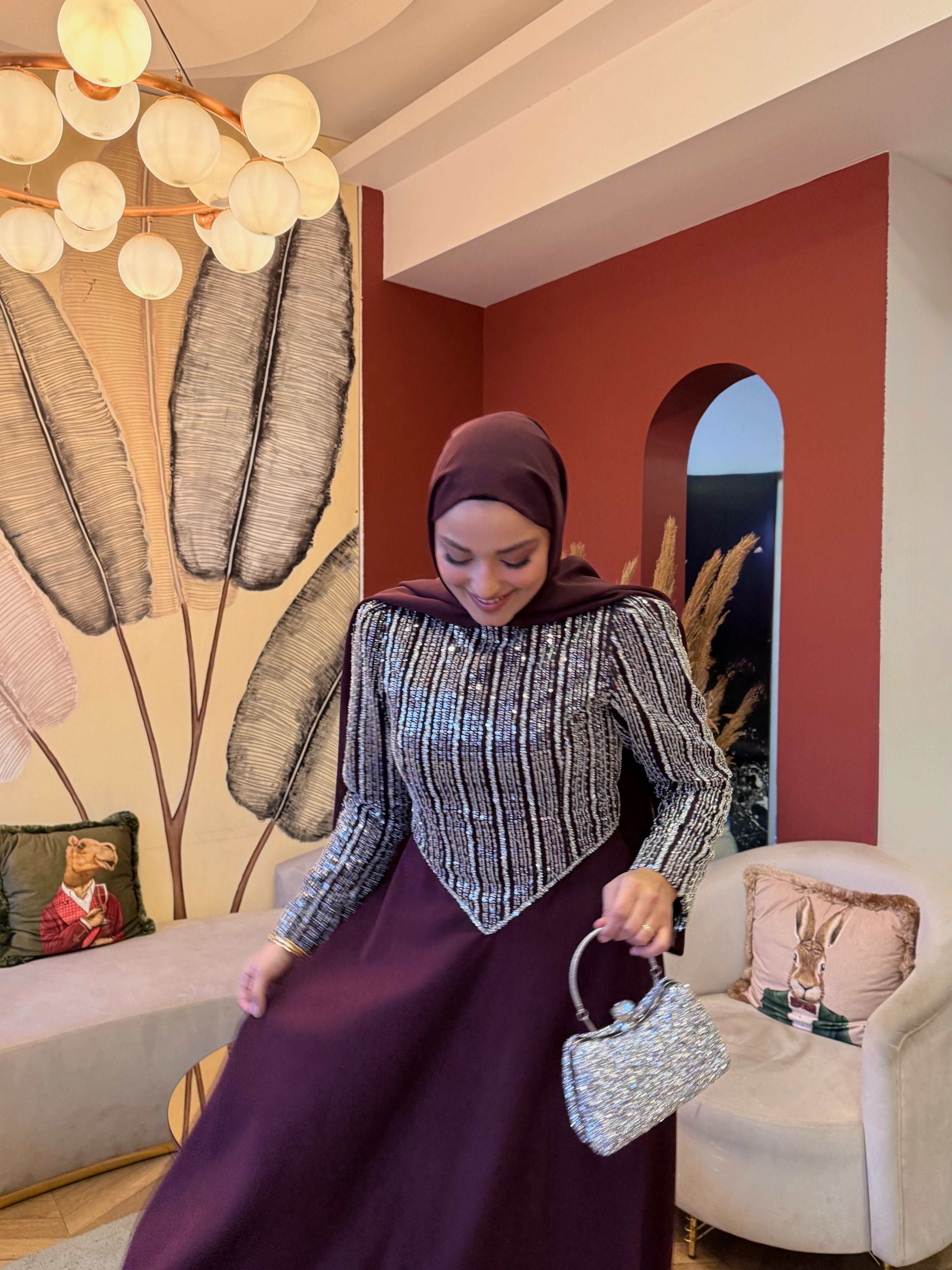 Diamond Elbise / Mürdüm