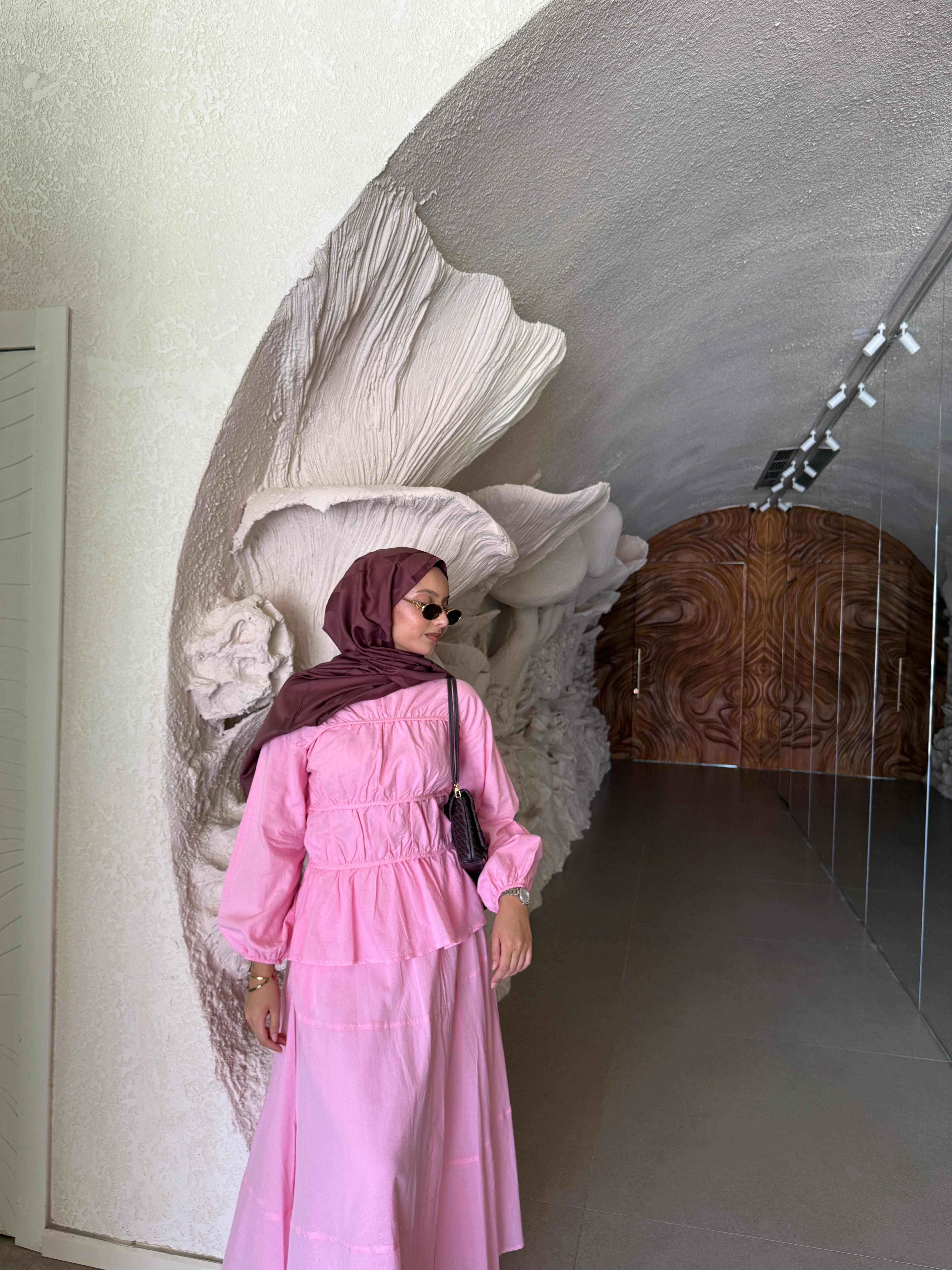 Perla Pembe İkili Etekli Takım 