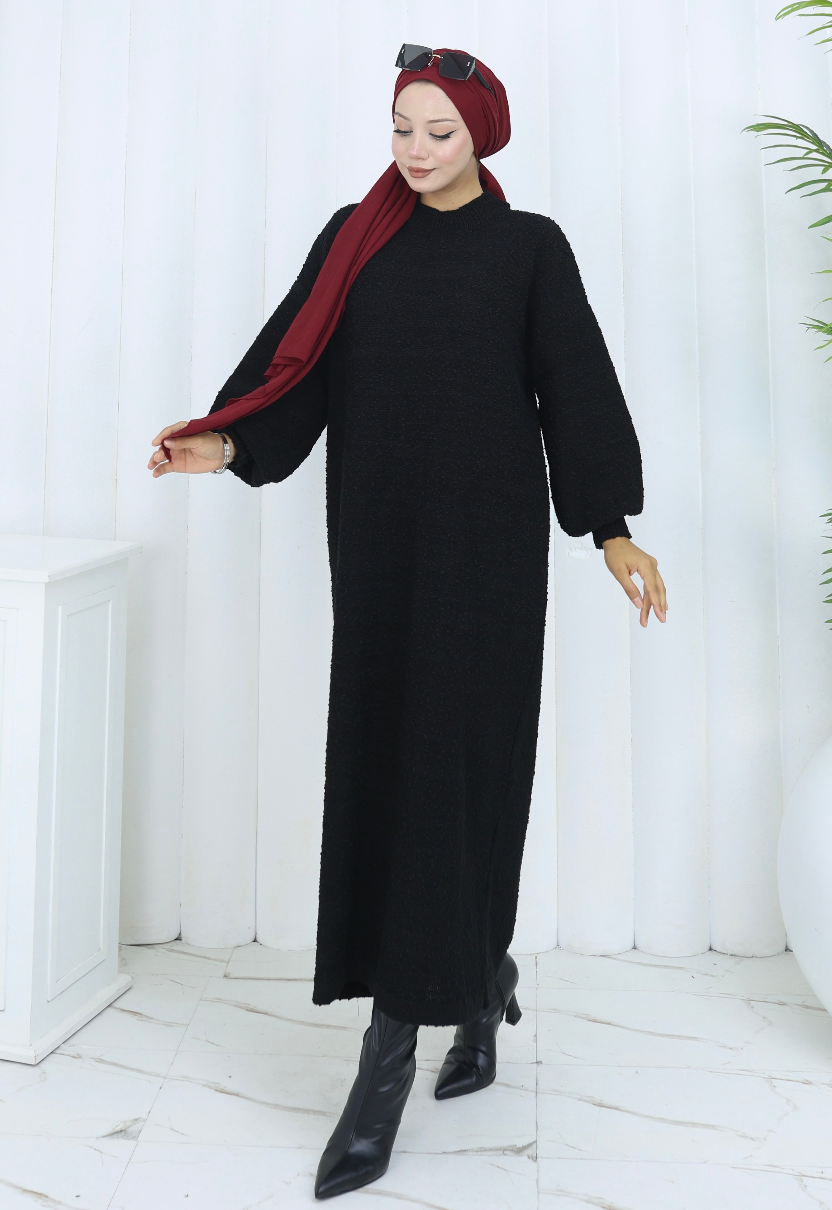 Oversize Yarasa Kol Triko Elbise