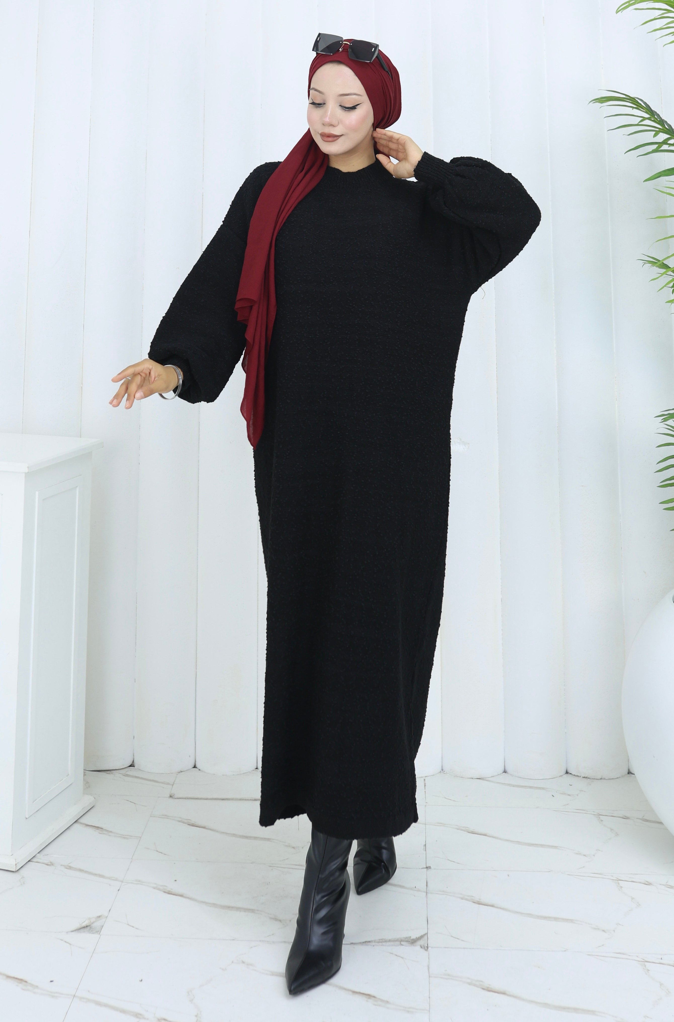 Oversize Yarasa Kol Triko Elbise