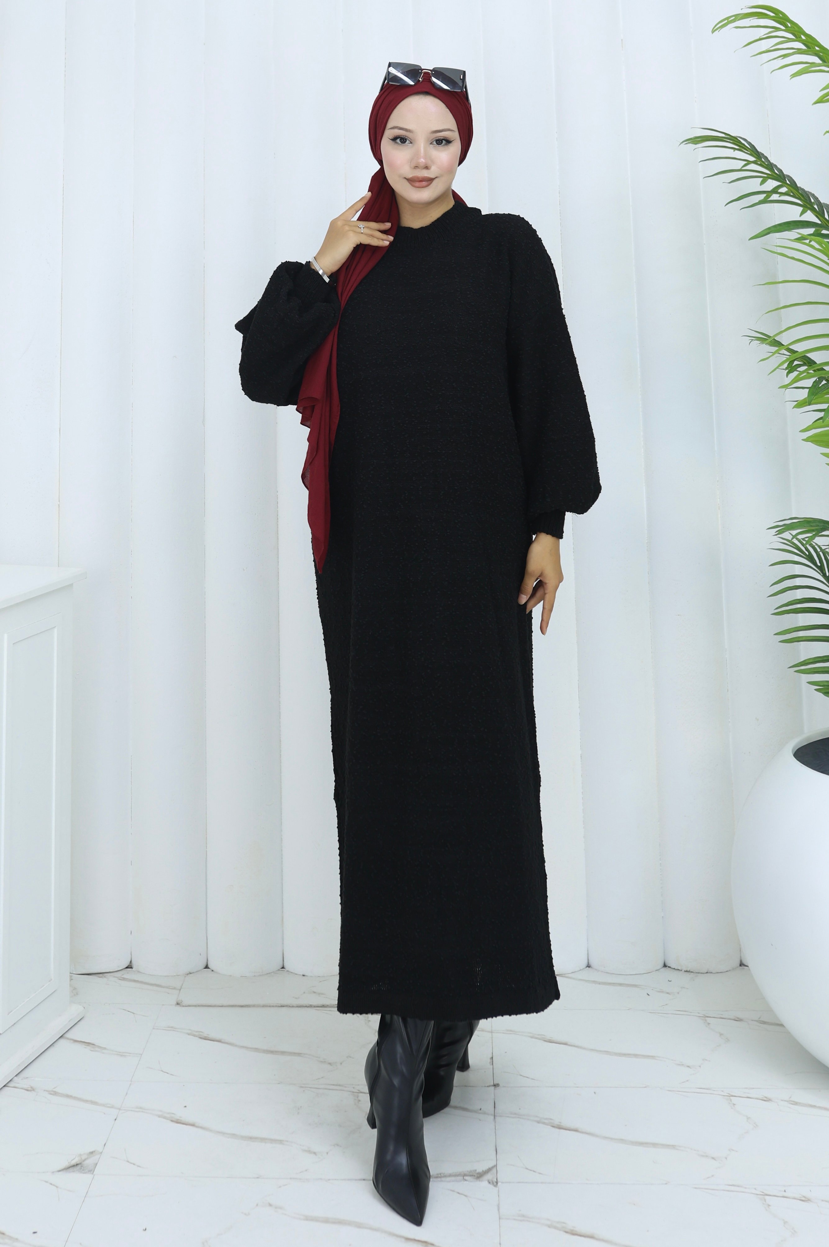 Oversize Yarasa Kol Triko Elbise