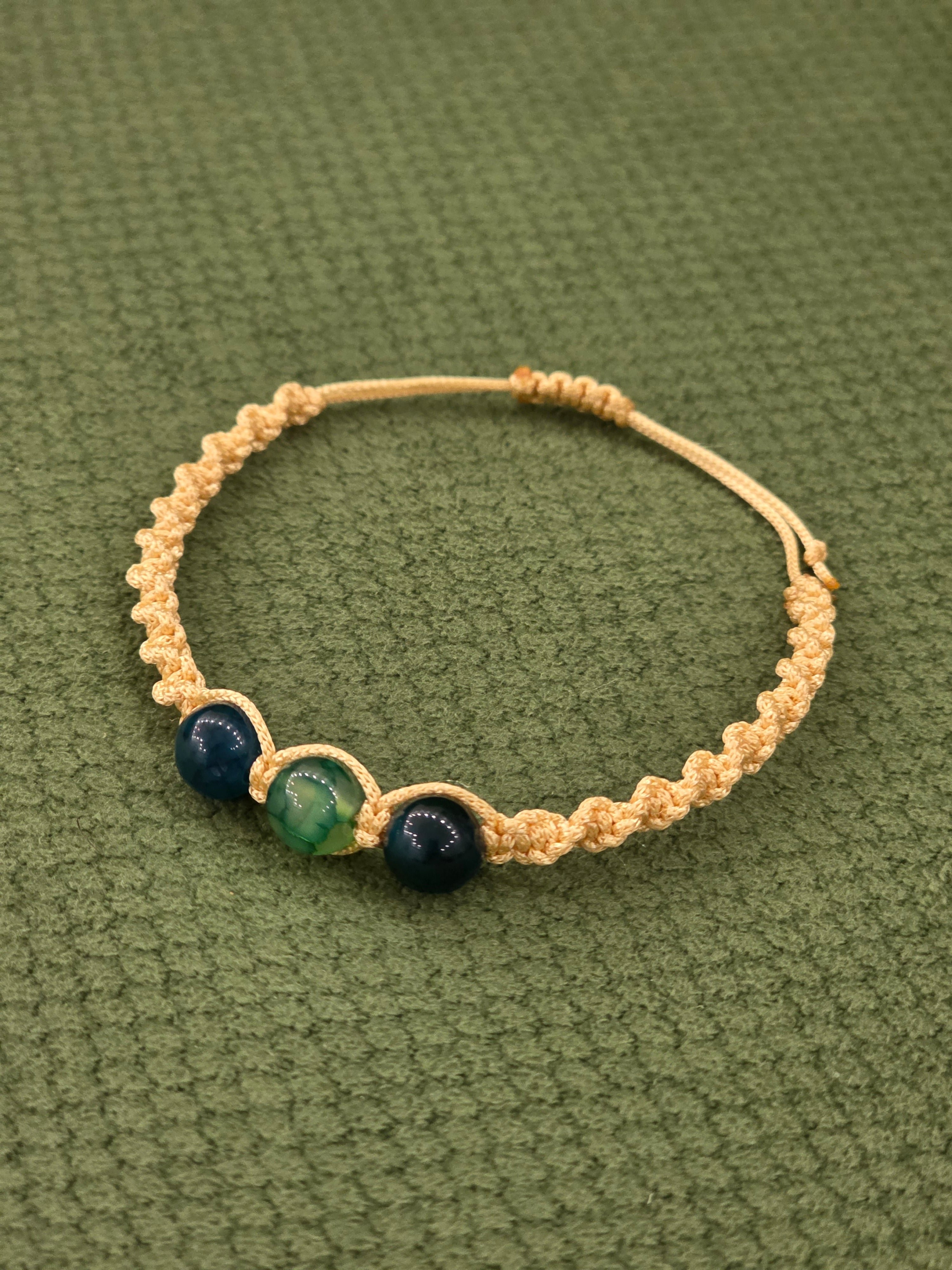 Green Agate Aura Macrame