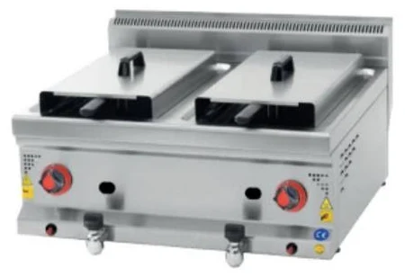 CSA Gazlı 8+8 Litre Set Üstü Fritöz 60x60x30 cm