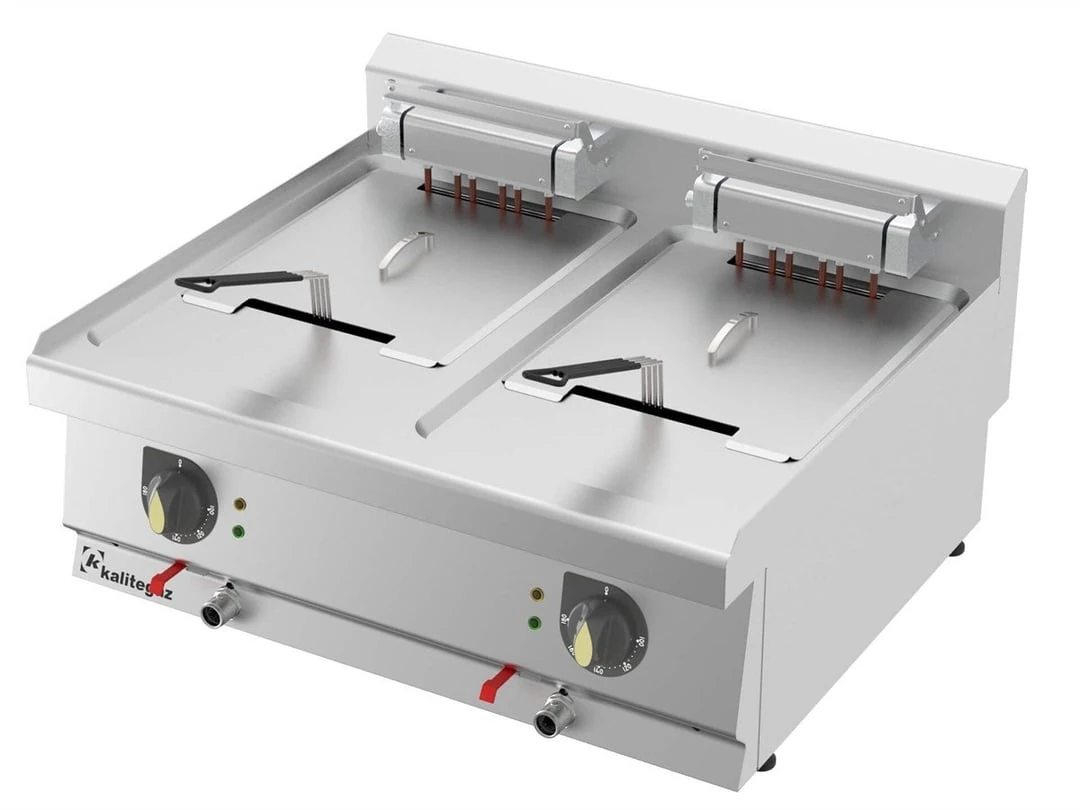 Kalitegaz Elektrikli Fritöz 13+13 Litre Set Üstü 80x70x29 cm F8070E Rinnova
