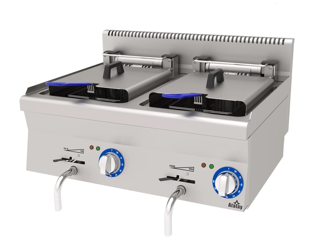 Atalay Fritöz 24 Litre Çiftli Fritöz Elektrikli 80x60x30 Cm