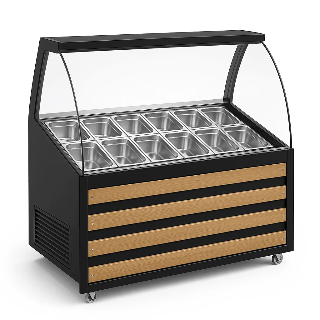 Bombe Camlı Salatabar ve Kahvaltı Dolabı, Mobilya Detaylı