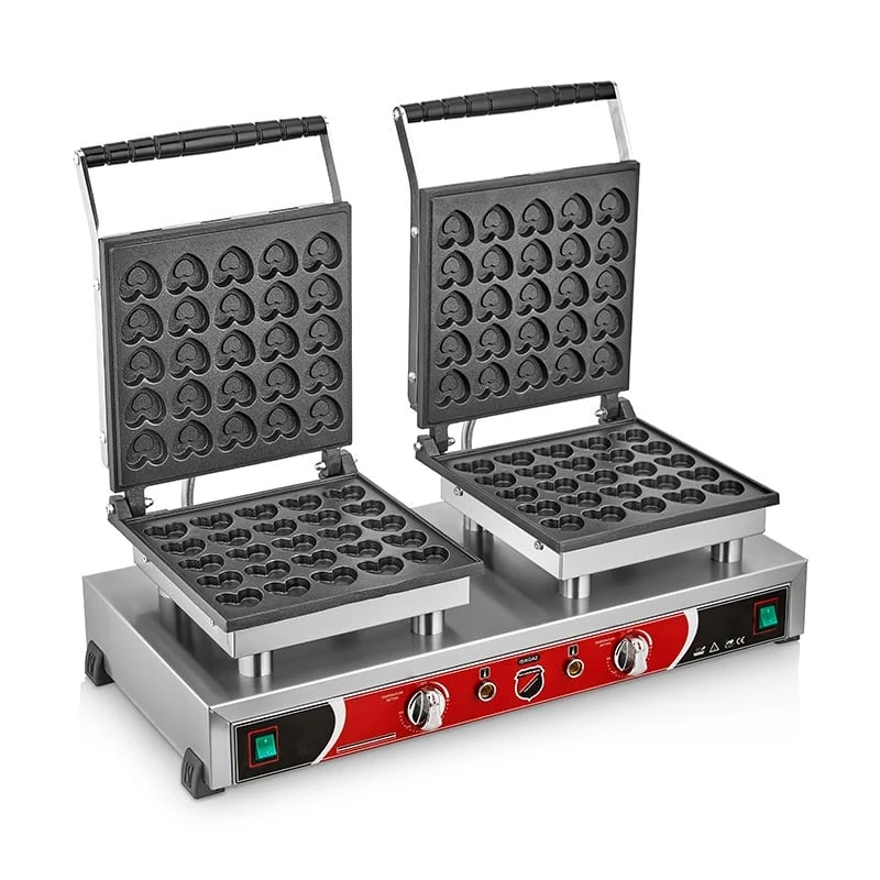 SilverInox Kalpli Bubble Waffle Makinesi, Çiftli, Kapaklı, Elektrikli