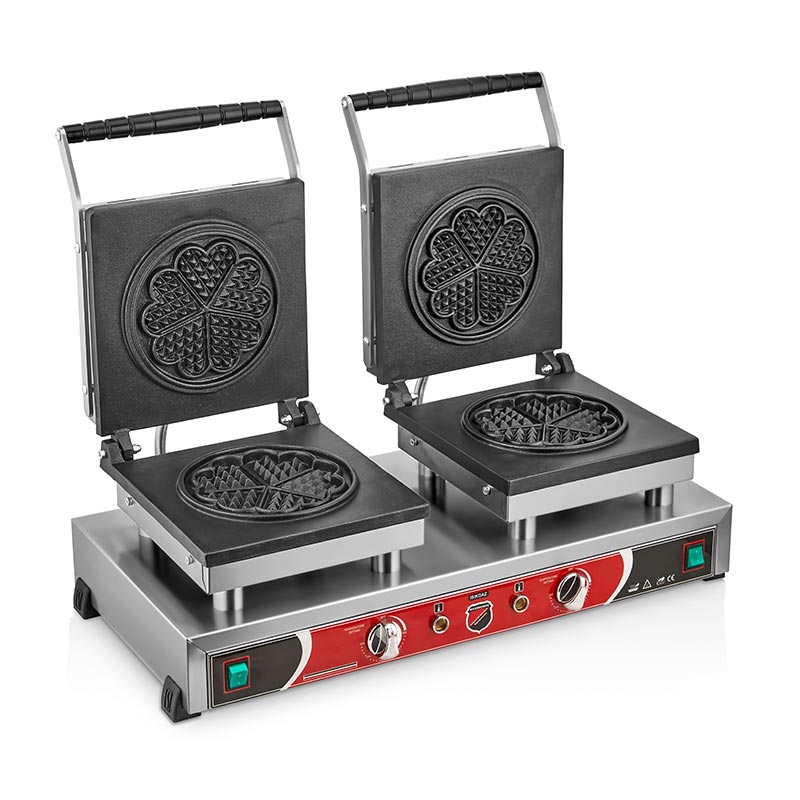 SilverInox Çiçek Model Waffle Makinesi, Çiftli, Elektrikli