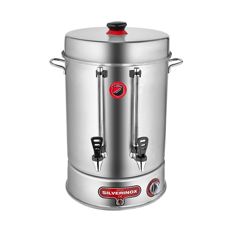 SilverInox 1907 Çay Makinesi, Metal Basmalı Musluklu, 160 Bardak Kapasiteli, 15 L