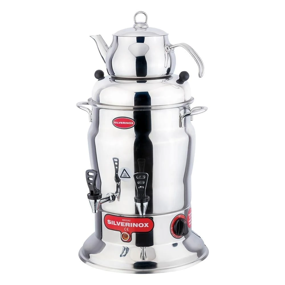 Işıkgaz Silver Çift Demlikli Çay Semaveri Otomatı