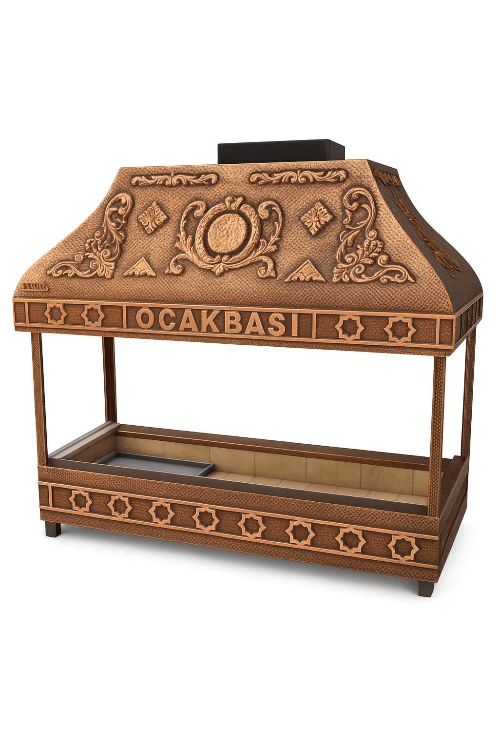 Bakır Ocakbaşı Izgara 180 cm, İzolasyonlu