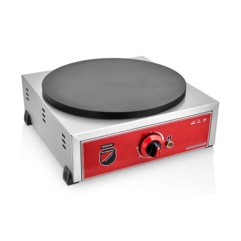 SilverInox Pleyt Krep Makinesi, Tekli, 40 cm, Elektrikli, Inox