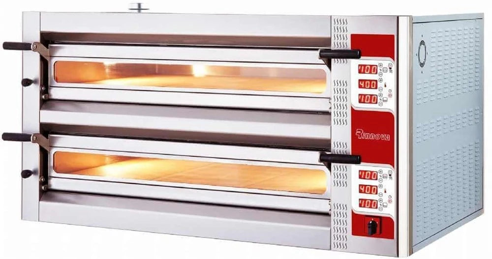 Kalitegaz Elektrikli Pizza Fırını 12x35 cm Pizza Kapasiteli Çift Katlı Dijital E6352W Rinnova