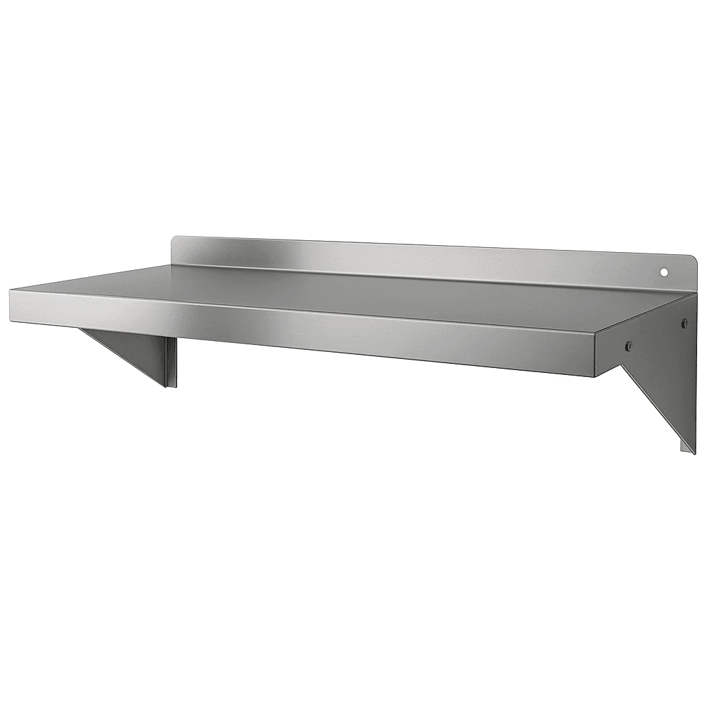 Paslanmaz Tek Katlı Duvar Rafı (430 Kalite)