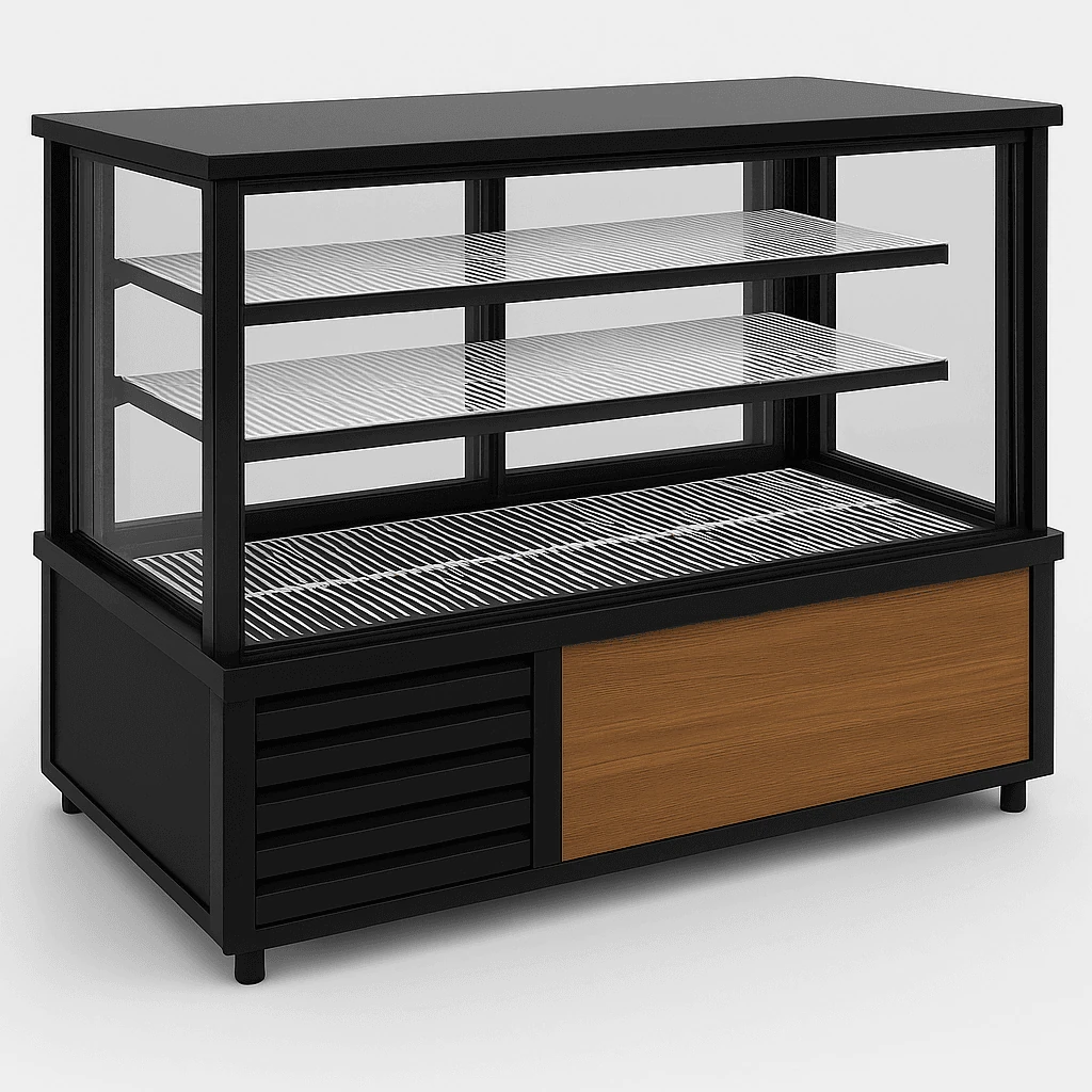 Dik Camlı Kebap Teşhir Dolabı, Dekor Detaylı