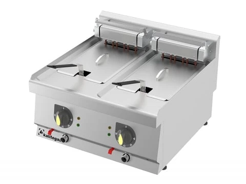 Kalitegaz Elektrikli Fritöz 12+12 Litre Tahliyeli 60x60x29 cm F6060E Rinnova