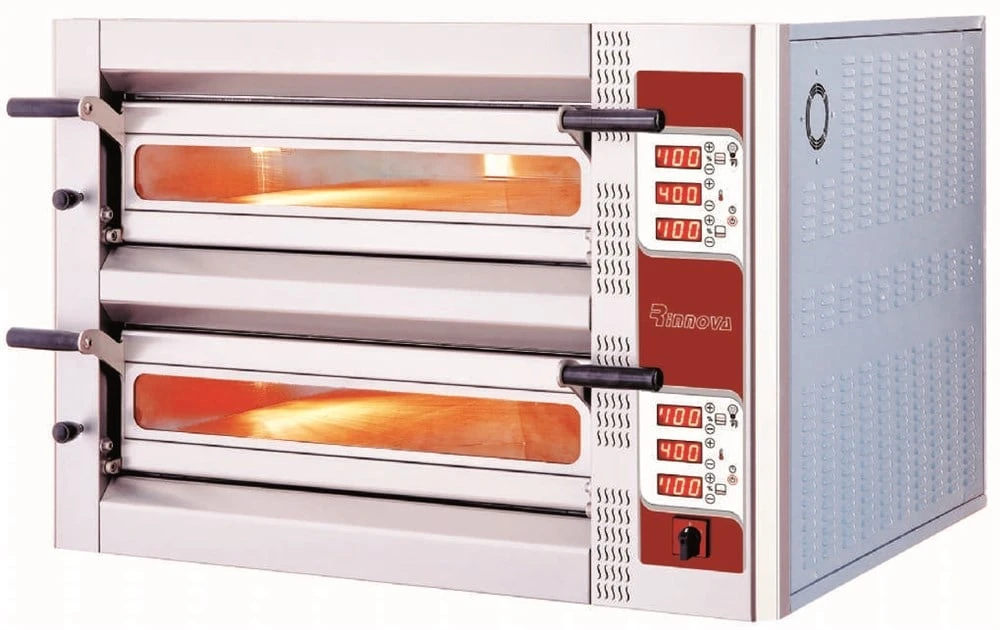 Kalitegaz Elektrikli Pizza Fırını 12x35 cm Pizza Kapasiteli Çift Katlı Dijital E6352D Rinnova