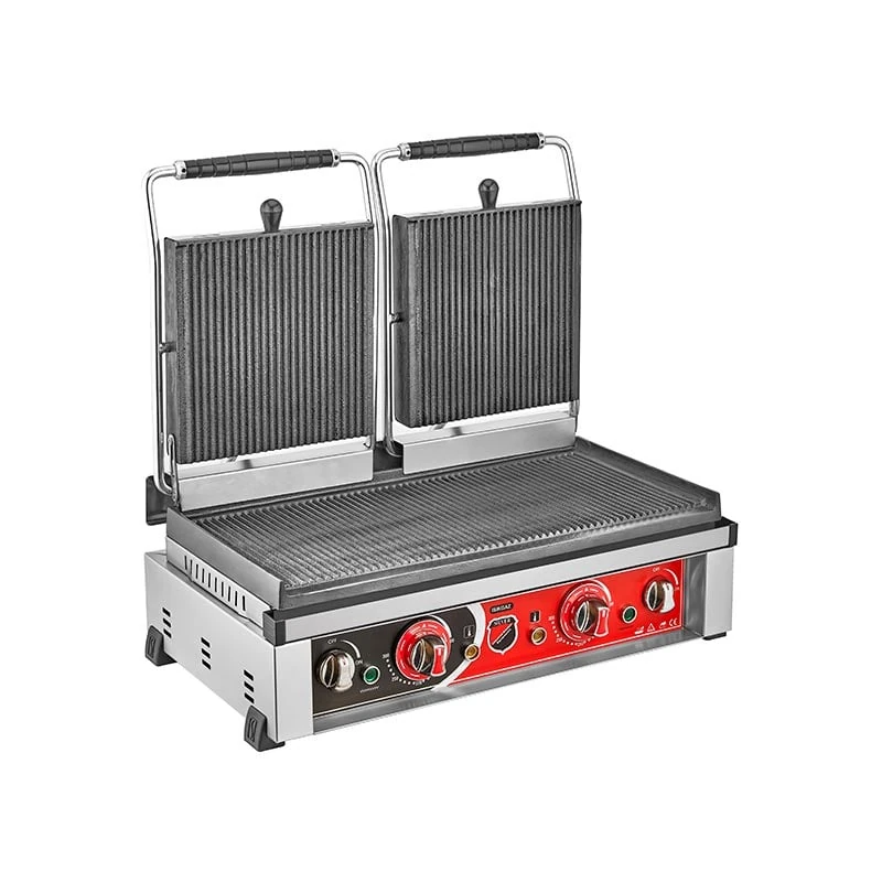 SilverInox Style Çift Kapaklı Hamburger Makinesi, 20 Dilim, Elektrikli