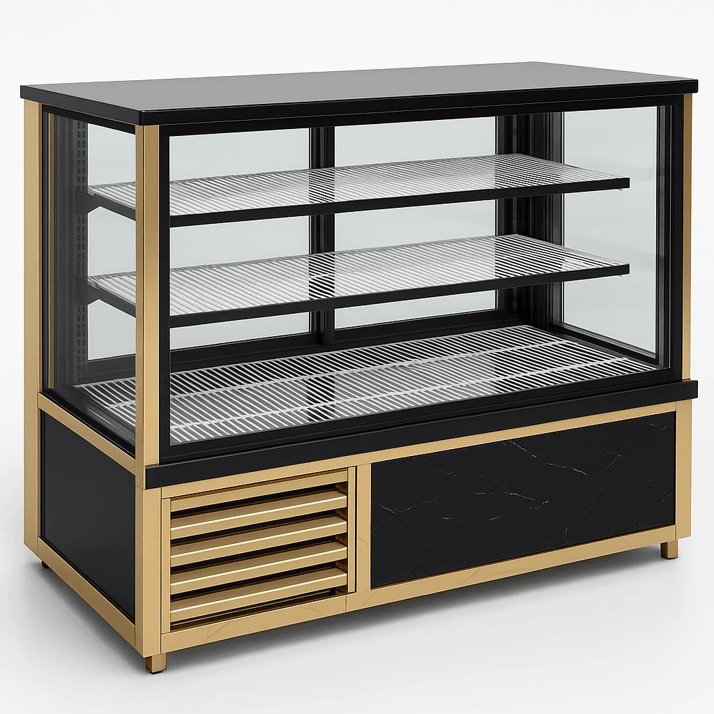 Dik Camlı Kebap Teşhir Dolabı, Dekor Detaylı