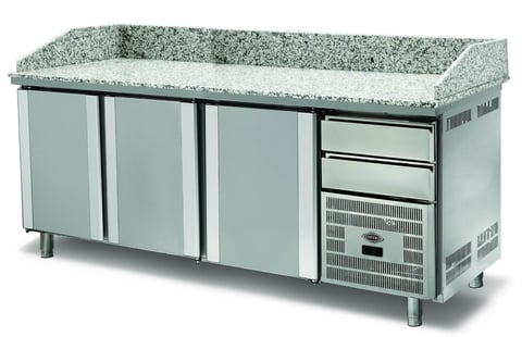 Empero Hamur Hazırlık Dolabı 3 Kapılı Granit Tablalı Mayalandırma Çekmeceli 210x80x102