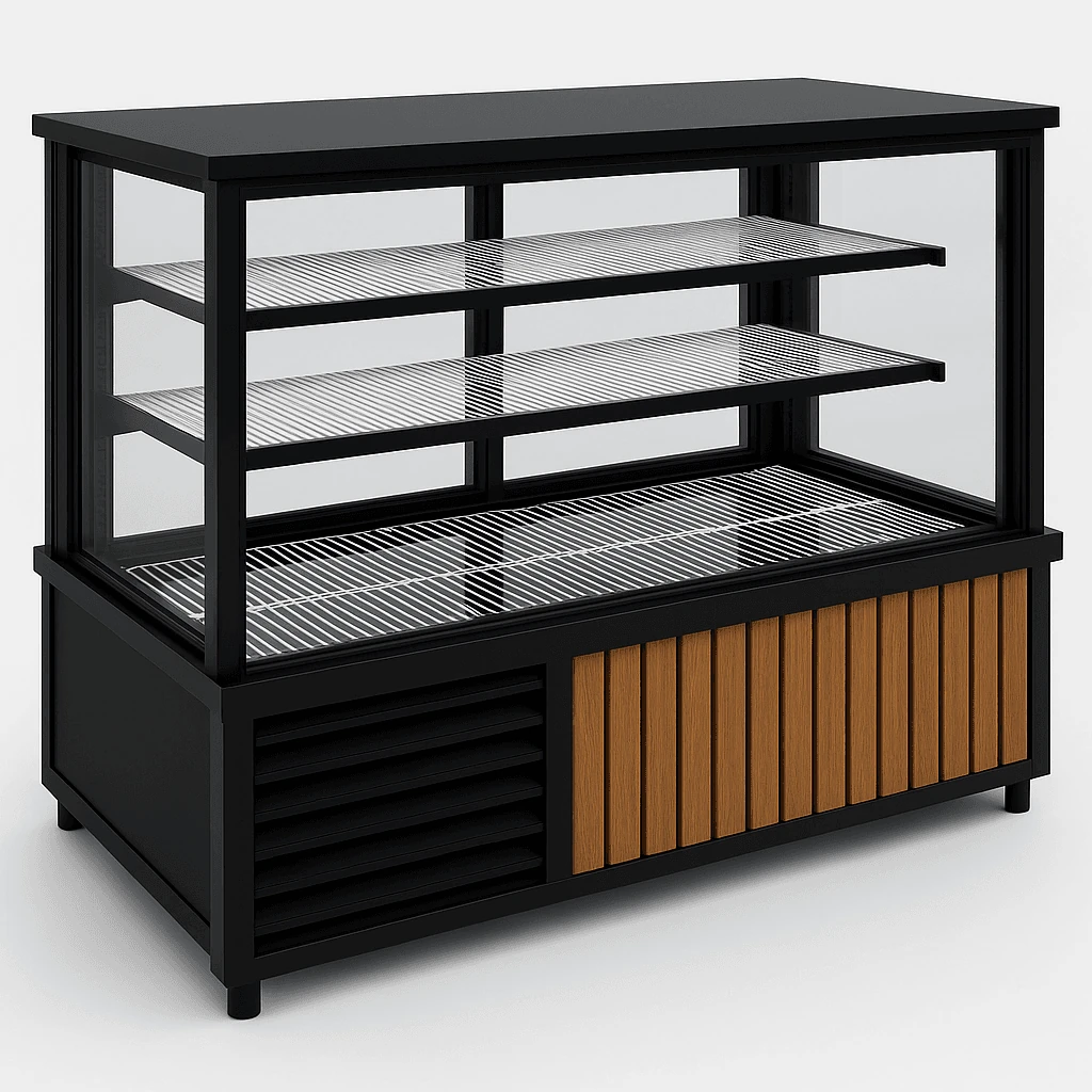 Dik Camlı Kebap Teşhir Dolabı, Dekor Detaylı