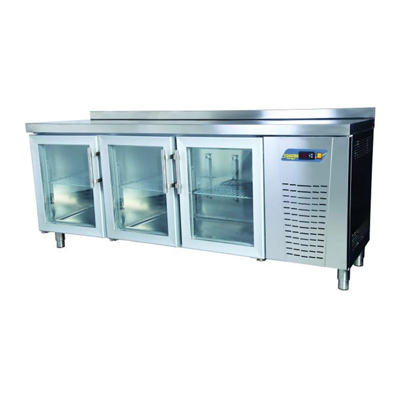 Ndustrio Tezgah Tip Buzdolabı Cam Kapılı, 2 Kapılı