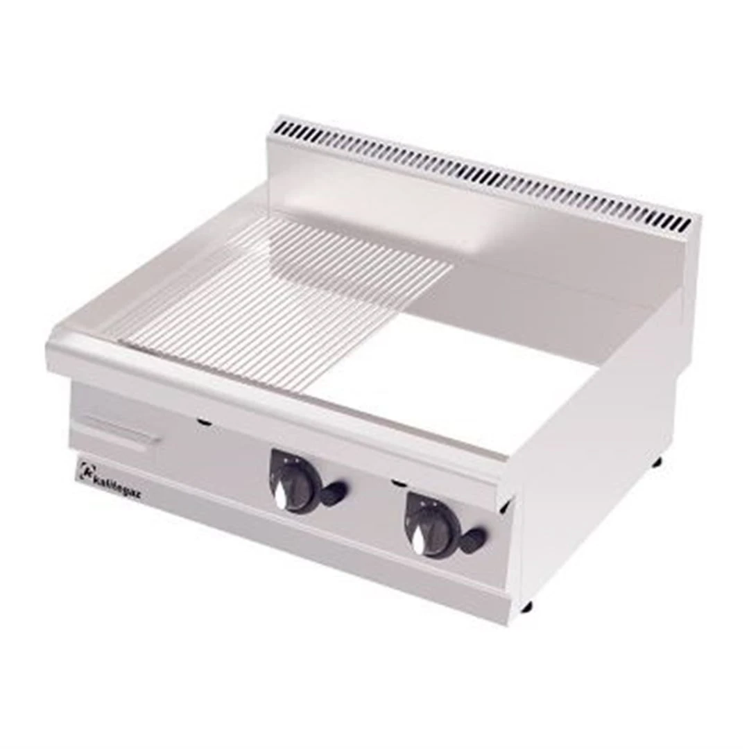 Kalitegaz Gazlı Pleyt Izgara Yarı Oluklu Yarı Düz Yüzey 100x70x29 cm Krom Kaplı Ce Belgeli GS1070GC