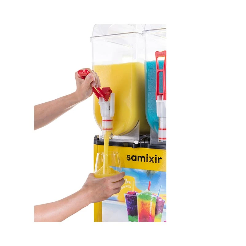Samixir SLUSH24 Allure Twin Ice Slush Granita Milkshake ve Soğuk Meyve Suyu Dispenseri, 12+12 L