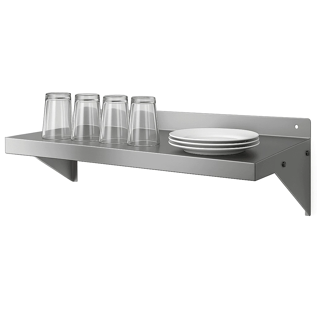 Paslanmaz Tek Katlı Duvar Rafı (430 Kalite)